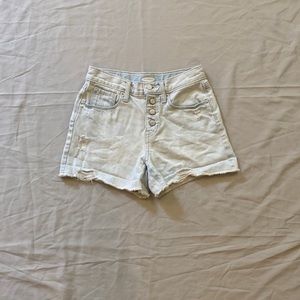 Old Navy jean shorts. Very light blue. High waisted with 4 button. Size Kids 10.